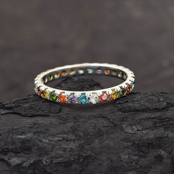 Multi Gemstone Eternity Bands