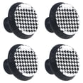 thumbnail image 2 of 4 Pcs Houndstooth Plaid Knobs for Kitchen Cabinet Cupboard Dresser Bookcase Drawer Pulls Handles Round Home Decor, 2 of 8