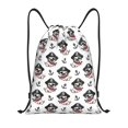 thumbnail image 1 of Kdxio DOG IS WEARING PIRATE COSTUME Pattern Drawstring Bag for Gym Sports School Travel Lightweight Sackpack with Adjustable Cords Waterproof Fabric-Medium, 1 of 5