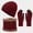 Red, variant on Winter Set with Roll Up Beanie Versatile Scarf Gloves 2 in 1 Hat Function Scarf a Hat Gloves