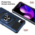 thumbnail image 4 of Compatible for TCL A3 Case / TCL A30 Case / TCL ION Z Case w/Tempered Glass Screen Protector [Military Grade] Ring Car Mount Kickstand Shockproof Hard Phone Case - Blue, 4 of 7