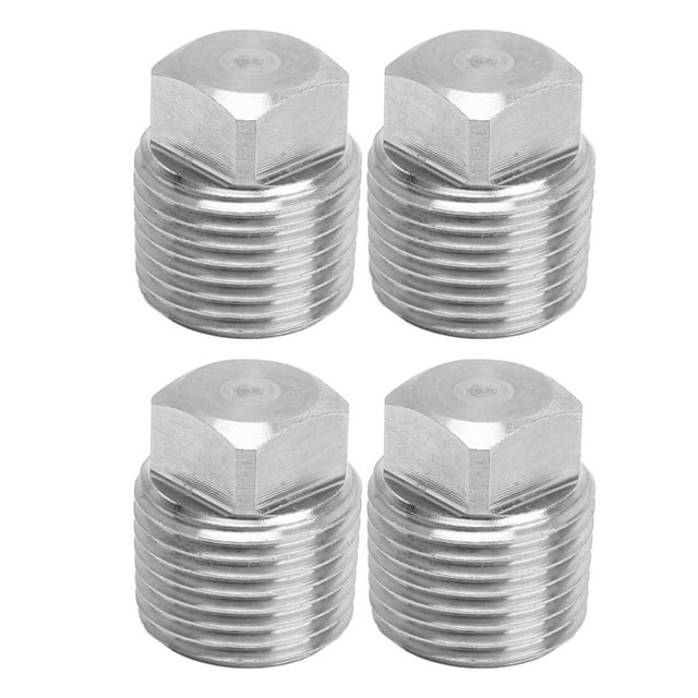 Tapón de cabeza cuadrada sólida de acero inoxidable 316 de 20,8 mm, 4 piezas, resistente, accesorio para tubería de agua, petróleo y gas.