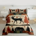 thumbnail image 2 of Manfei Wild Deer Elk Queen Comforter Set,Jungle Animal Bedding Sets,Brown Black Pine Tree Bedding Comforter Set For Boys Kids,Microfiber Bedroom Decor Reversible,3-Piece, 2 of 8