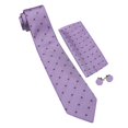 thumbnail image 3 of Conjunto de corbata Barry.Wang de seda con lunares lilas, 150 cm, 3 of 6