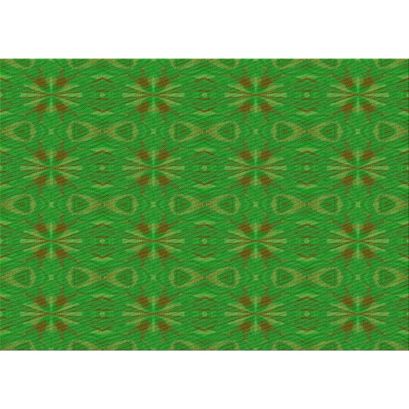 Ahgly Company Indoor Rectangle Patterned Lime Green Area Rugs, 3' x 5'
