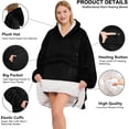 thumbnail image 2 of Heated Hoodie Blanket, Wearable Electric Blanket with 3 Heat Settings, Cordless Portable Flannel Hooded Blanket for Men Women, 2 of 7
