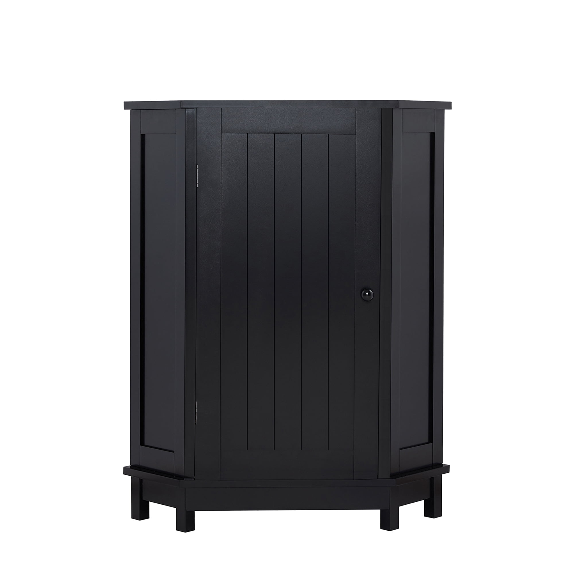 Euroco Black Bathroom Cabinet Triangle Corner Storage Cabinet with Adjustable Shelf Modern Style MDF Board(Old SKU:N725P172615B)