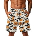 thumbnail image 4 of Sewkxo Mens Halloween Horror Pattern Soft Cotton Sleep Shorts Casual Indoor Home Pajama Lounge Shorts,Black M, 4 of 5