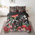 thumbnail image 2 of Homewish Red Rustic Mushroom 7-Piece Bedding Comforter Set,Gothic Skull Skeleton King Bedding Sets,Colorful Country Floral Bed Sheets For Girls Kids,Luxury Bedroom Decor Reversible, 2 of 8