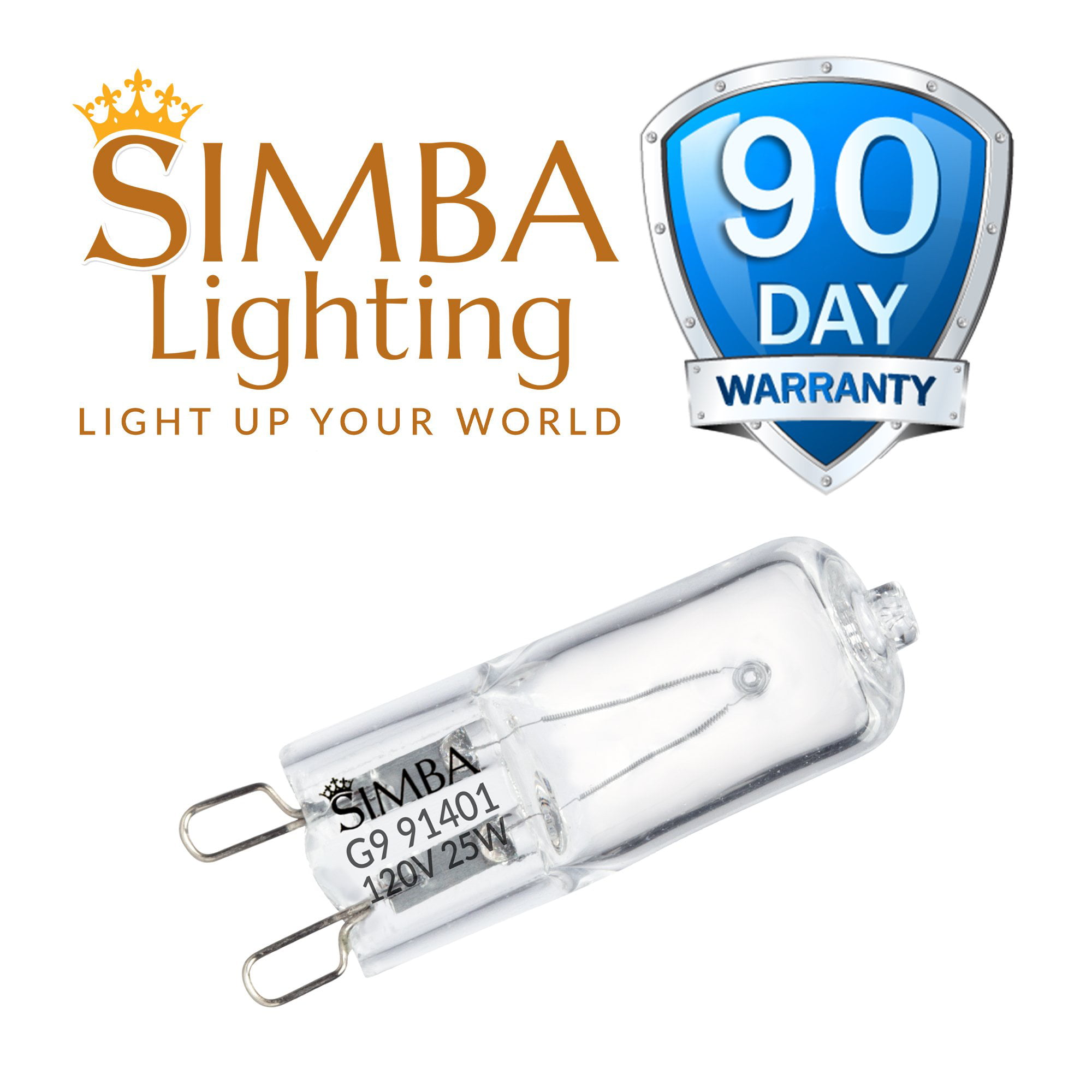Simba Lighting Halogen Light Bulb G9 T4 25W JCD Bi-Pin 120V, Dimmable,  2700K Warm White, 10-Pack 
