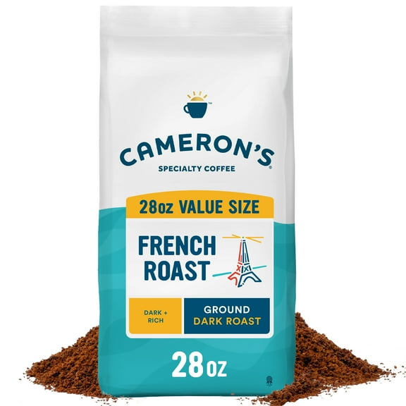 Cameron's Coffee Premium French Roast Ground Coffee, Dark Roast, 28 oz, Naturally Caffeinated