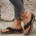thumbnail image 2 of Flores retro súper cómodas zapatillas de punta redonda sandalias casuales de mujer chanclas Eccomum Negro 40, 2 of 6