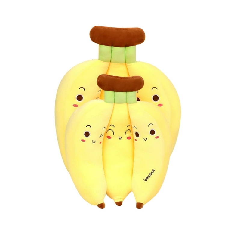 EUBUY Banana Plush Pillow Filled Fruit Plush Toy Cute Expression