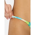 thumbnail image 4 of No Boundaries Women's Smocked String Bikini Swim Bottoms, Lime Grass, XXS-XXL, 4 of 5