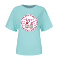 thumbnail image 4 of Outfmvch t-shirts pour Couples Manches Courtes pour Femmes Cœur Amour Grahic Saint-Valentin Col Rond Manches Courtes T-Shirt t-shirts Graphiques pour Femmes Bleu Ciel TG, 4 of 4