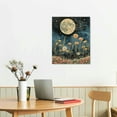 thumbnail image 3 of JRXY Vintage Moon Flowers Canvas Wall Art, Retro Mystical Celestial Moon Poster, Rustic Orange Yellow Wildflower Field Print, Cottage core Ethereal Moonlight Botanical Floral Wall Decor 16x20 in, 3 of 5