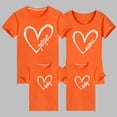 thumbnail image 5 of WREESH Family Matching T-Shirts for Kids Fashion Short Sleeve T-Shirts with Playful Heart Graphic Tees for The Whole Family Orange, 5 of 5