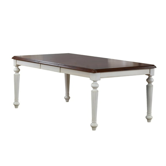 Sunset Trading Andrews 76" Butterfly Extendable Wood Dining Table in White/Brown