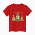 thumbnail image 5 of NOLDARES Kids Christmas Shirt Girls Boys Merry Christmas Tshirt Xmas Tree Short Sleeve Tops Xmas Gifts Christmas Party Outfits(D107-Red), 5 of 6