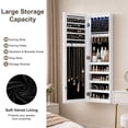 thumbnail image 5 of LIVIZA Full-Length Mirror Jewelry Cabinet with LED Lights &Lockable, Wall Door Mounted Jewelry Armoire Organizer,White, 5 of 8