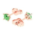 thumbnail image 2 of 0.5 ct Push-Back Stud Earrings for Women | 4.0mm Round Cut Simulated Green Diamond | 18K Rose Gold, 2 of 5