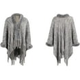 thumbnail image 4 of CoCopeaunt Women Poncho Shawls Warm Thick Fluffy Plush Tassels Cardigan Cape Coat, 4 of 7