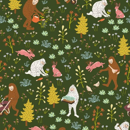 RJR Cotton & Steel Whimsy & Lore by Vincent Desjardins VD100 FC3 Green Magic Meadow Fabric