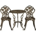 Topeakmart 3Piece Aluminum Patio Bistro Furniture Set with Antique