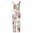 thumbnail image 2 of Aayomet OnePiece Jumpsuits For Women Womens Casual Floral Print Adjustable Straps Jumpsuits Wide Leg Loose Fit Rompers Playsuit,Pink L, 2 of 3