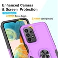 thumbnail image 3 of for Samsung Galaxy A23 4G/5G Case with Tempered Glass Screen Protector,Heavy-Duty Tough Rugged Phone Case Cover with Ring Holder Kickstand for Galaxy A23 5G [Not Fit A23 5G UW][Purple/Black], 3 of 13