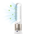 thumbnail image 2 of KFFKFF Bladeless Tower Fan, Silent Floor Fan with Cold & Warm Air Output, 80° Swiveling Fans with 8 Velocity Levels, 9H Timing, Standalone Fans with Remote for Living Room, Workspace, Residence, 2 of 9