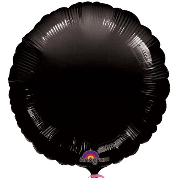 Loftus International Decoration 8" Black Round Shape Foil Mylar Balloons, 10 Count
