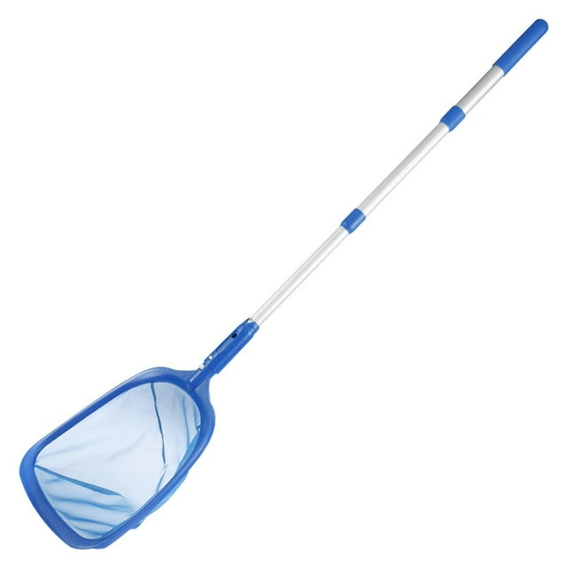 Pool Skimmer Net with 17.5-35.5inch 3-Section Telescopic Aluminum Pole Swimming Pool Leaf Net Skimmer Rake with Fine Mesh for Cleaning Swimming Pools Style 02