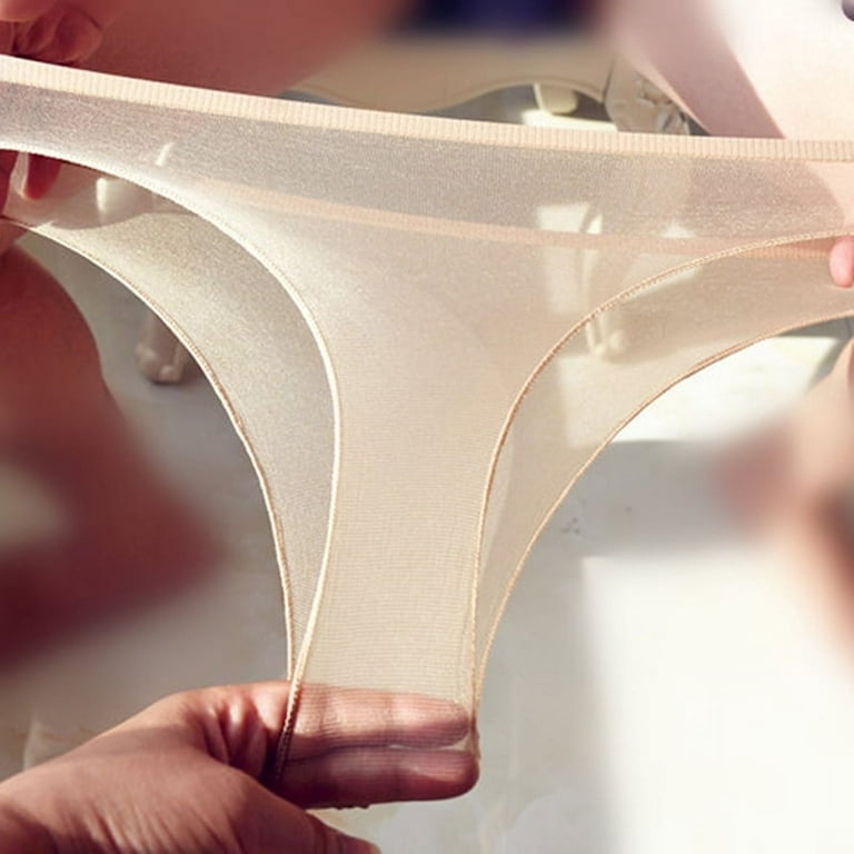 Women's Sheer Lingerie Knickers Ultra-Thin Shiny Bikini Briefs