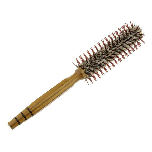 Round Hairbrush, Special Hair Dryer Brush, Round Brush, Round Hairbrush And Wild Boar Bristle, Made of Wood - Brown, M