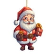 thumbnail image 1 of Fiudx Ofertas Flash Del Día Conjunto De Adornos Para Árboles De Navidad Adornos De Madera De Papá Noel Adornos Para Árboles De Navidad De Papá Noel Snowboard, 1 of 1