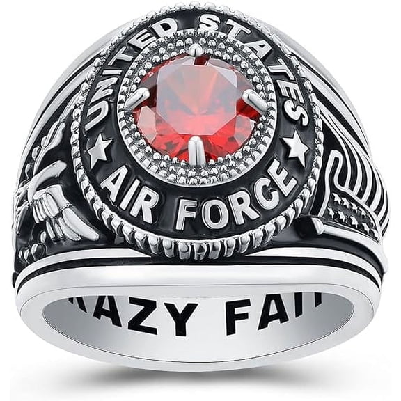 Custom Class Rings Fully Personalized Class Rings for Women Sterling Silver Rings Class Rings for Women High School Birthstone Graduation Rings of 2024 Size 5-15 High School Class Rings for Women