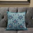 thumbnail image 5 of Amrita Sen Designs  16 x 16 in. Sun Flowers Suede Zippered Pillow with Insert - Blue, Red & Green, 5 of 5