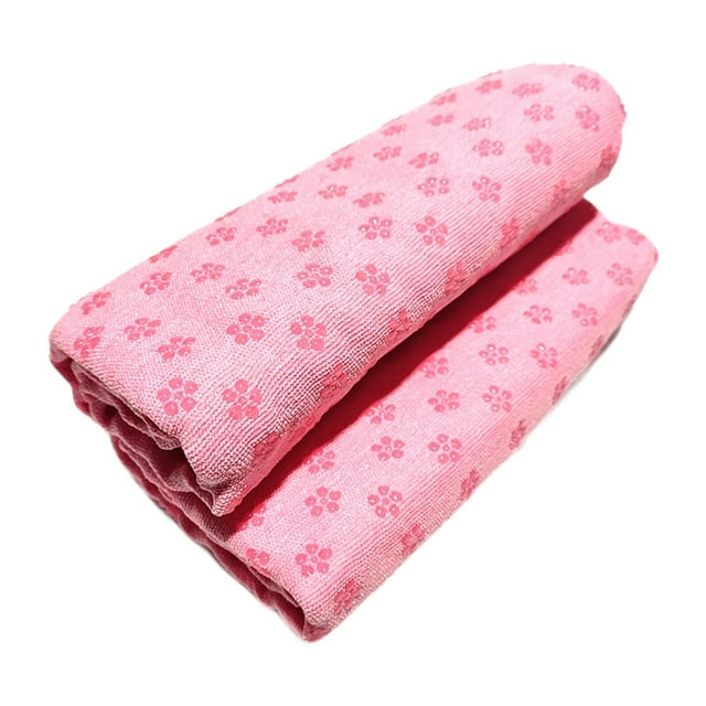 Toalla de , esterilla de caliente, toalla para practicar ejercicio cómodo, agarre antideslizante, microfibra absorbente para entrenamiento de Pilates, hombres y mujeres Rosa