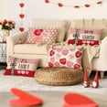 thumbnail image 3 of Be My Valentine Red Candy Heart Throw Pillow Covers, 12 x 20 Inch Valentine Stripes Wedding Cushion Case Decoration for Sofa Couch Set of 4, 3 of 6