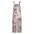 thumbnail image 4 of TAIAOJING Women Workout Bodysuit Spring Summer Casual Fashion Sleeveless Trousers Jumpsuit Floral Print Bandage Pocket Jumpsuit, 4 of 4