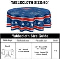 thumbnail image 2 of 4th of July Tablecloth Round Patriotic Star Celebration Firework Table Cloths Circular Independence Day Table Cover Waterproof Polyester Tabletop for Dining Kitchen Party Decor 60 Inch, 2 of 7
