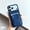 Darkblue, variant on Designed For iPhone 16 Pro Max Phone Case,With Card Holder,Contractile Invisible Kickstand,Anti-Scratch PU Leather Back,Rugged Shokcproof Anti-fall Drop Protection Phone Case Cover,Gray