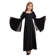 thumbnail image 1 of iiniim Girls Medieval Renaissance Princess Clothes Kid Long Bell Sleeve Retro Dress Black 8, 1 of 7