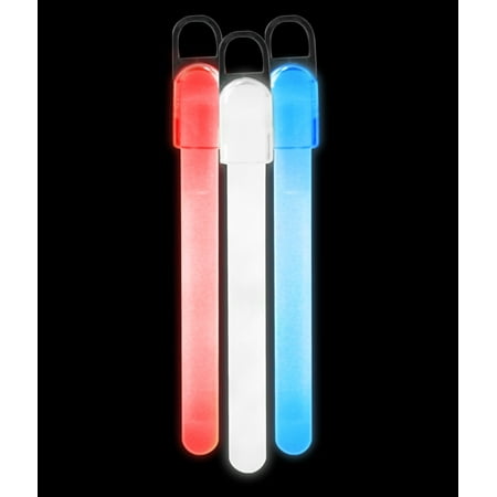 Fun Central B564, 25 pcs 4 Inch Assorted Red-White-Blue脗 Standard Glow in the Dark Sticks, Glow Sticks Party Pack, Glow Sticks