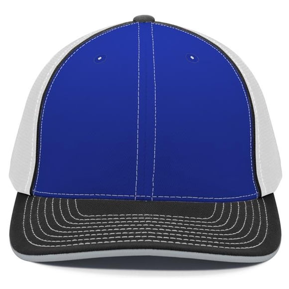 Pacific Headwear 404M.150.XS Trucker Flexfit Cap - Royal, White & Black - Extra Small