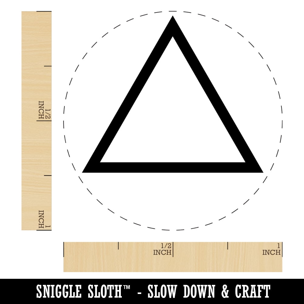 Triangle Border Outline Self-Inking Rubber Stamp Ink Stamper - Blue Ink - Medium 1 Inch