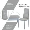 thumbnail image 5 of Dining Table Set for 4, ROZHOME 5 Piece Kitchen Table and Chairs with Tempered Glass Table Top and 4 Faux Leather Metal Frame Chairs, Gray, 5 of 8
