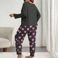 thumbnail image 5 of Fengactive Women's Plus Size Pajama Sets Valentines Printed Comfy Long Sleeve Tops and Pants Lounge Matching Pj Set, 5 of 5