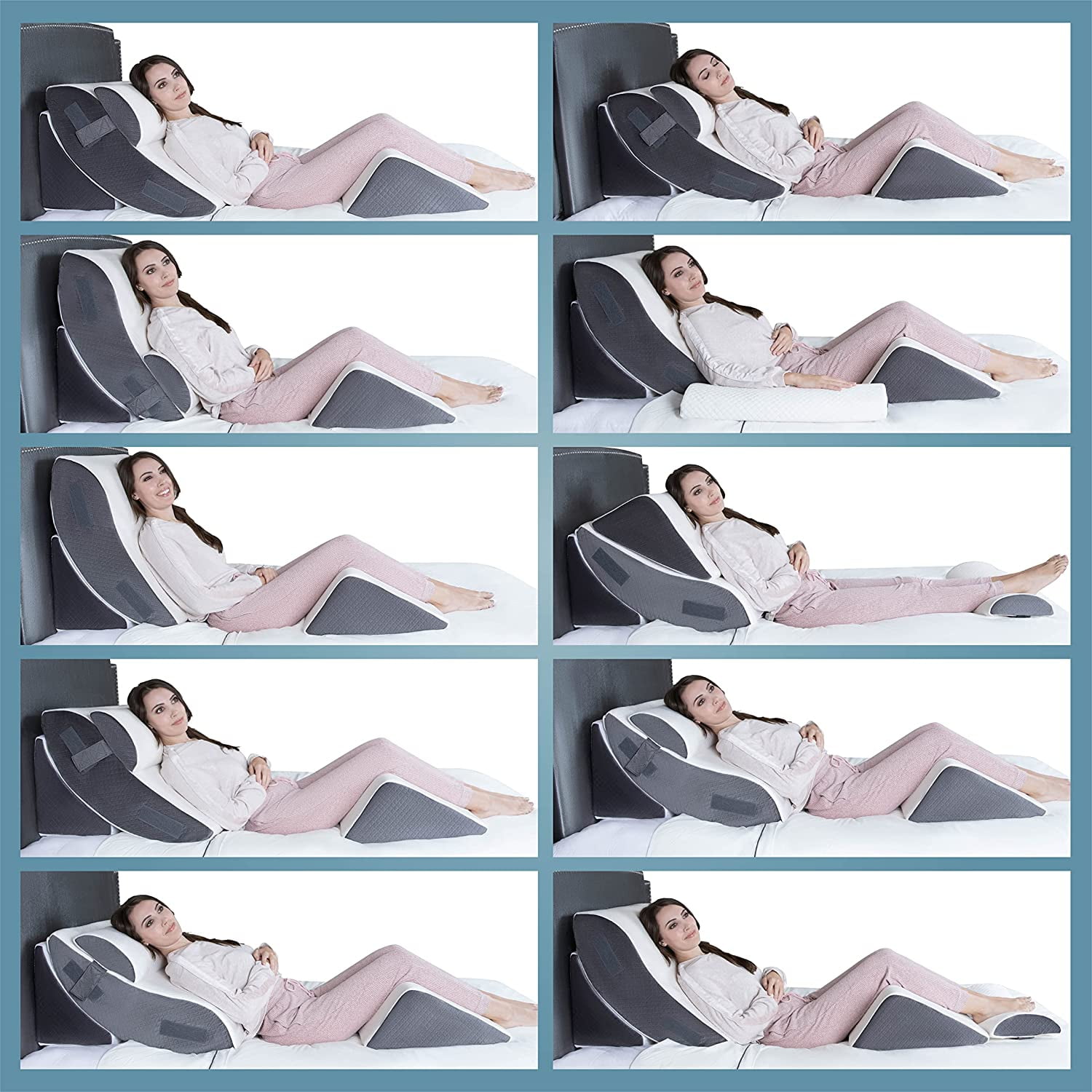 EEVIRA 4pc Orthopedic Bed Wedge Pillow Set - Eevira